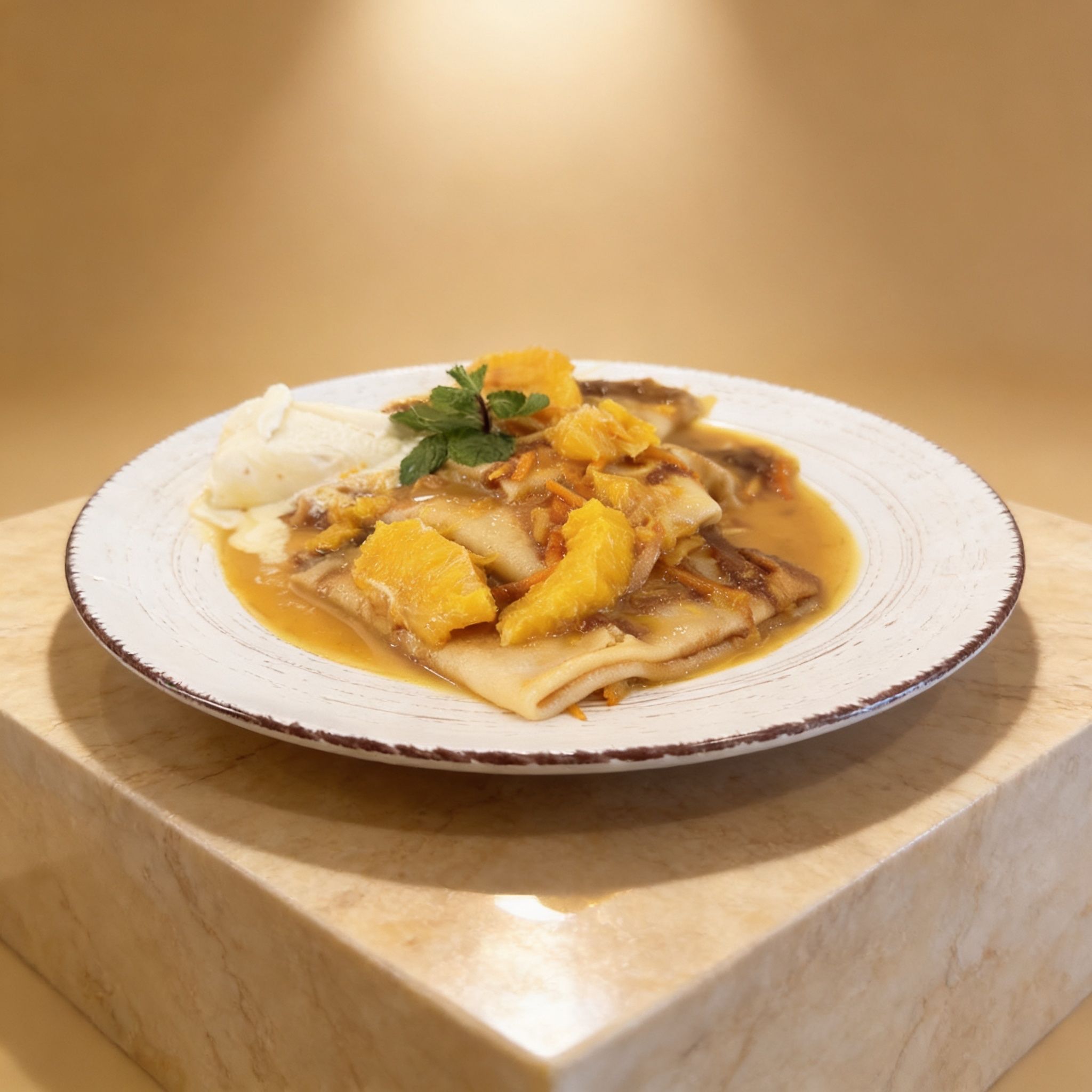 Crepes in Creamy Orange Sauce